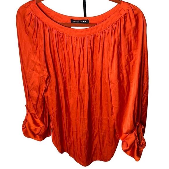 Revolve Smythe For TNT Balloon Sleeve Blouse Vermilion NWT Size Small - Picture 1 of 5